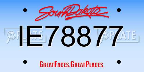 IE78877 South Dakota License Plate
