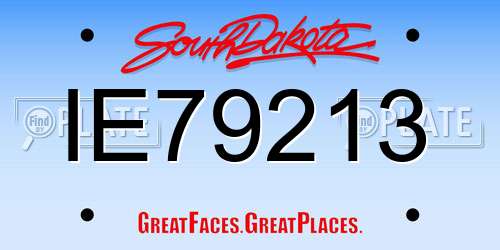 IE79213 South Dakota License Plate