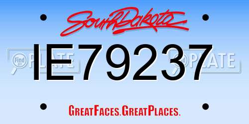 IE79237 South Dakota License Plate