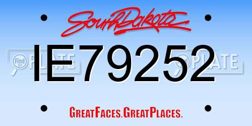 IE79252 South Dakota License Plate