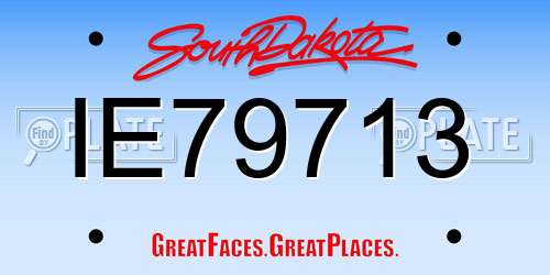 IE79713 South Dakota License Plate
