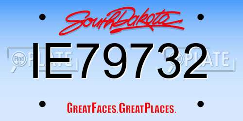 IE79732 South Dakota License Plate