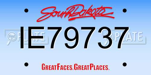 IE79737 South Dakota License Plate