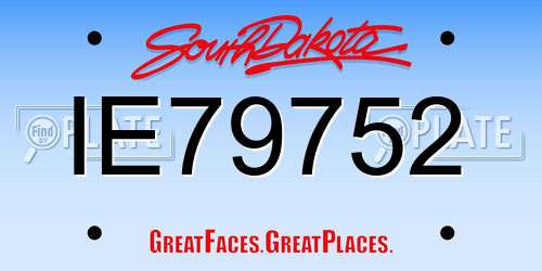 IE79752 South Dakota License Plate
