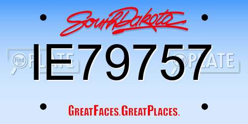 IE79757 South Dakota License Plate