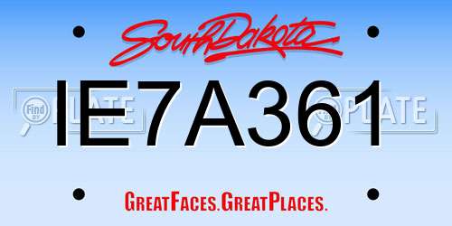 IE7A361 South Dakota License Plate
