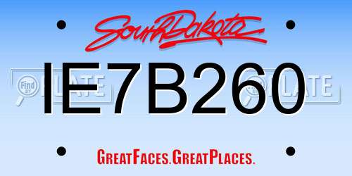 IE7B260 South Dakota License Plate