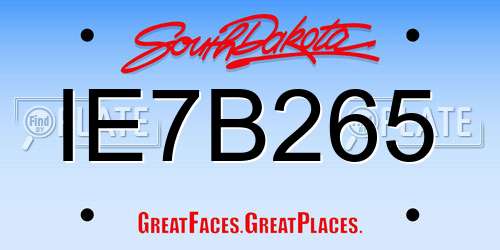 IE7B265 South Dakota License Plate