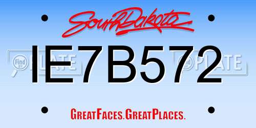 IE7B572 South Dakota License Plate