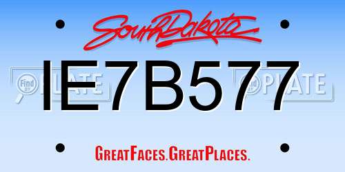 IE7B577 South Dakota License Plate