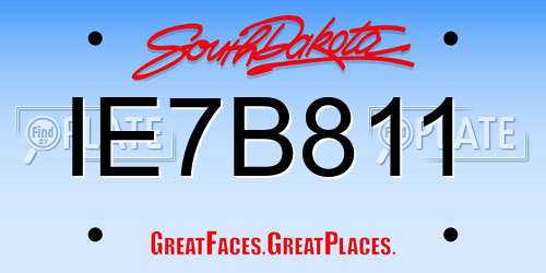 IE7B811 South Dakota License Plate