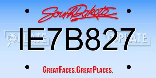 IE7B827 South Dakota License Plate