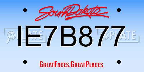 IE7B877 South Dakota License Plate
