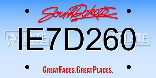 IE7D260 South Dakota License Plate