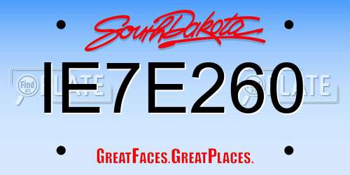 IE7E260 South Dakota License Plate