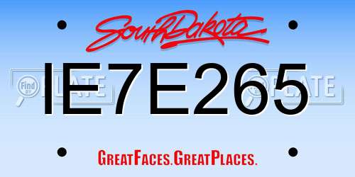IE7E265 South Dakota License Plate
