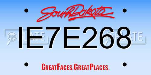IE7E268 South Dakota License Plate
