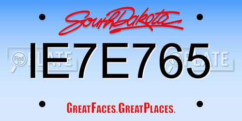 IE7E765 South Dakota License Plate