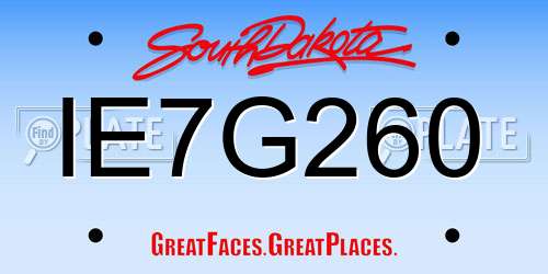IE7G260 South Dakota License Plate
