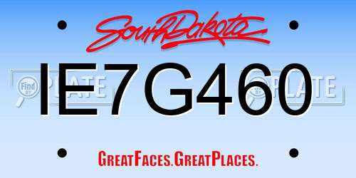 IE7G460 South Dakota License Plate