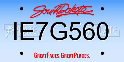 IE7G560 South Dakota License Plate