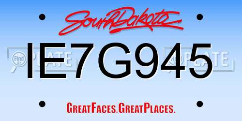 IE7G945 South Dakota License Plate