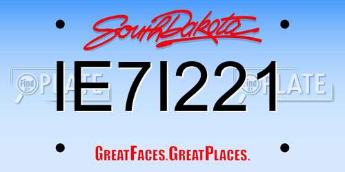IE7I221 South Dakota License Plate