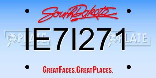 IE7I271 South Dakota License Plate
