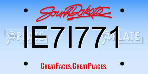 IE7I771 South Dakota License Plate
