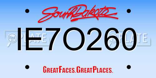 IE7O260 South Dakota License Plate