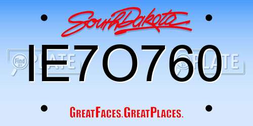 IE7O760 South Dakota License Plate