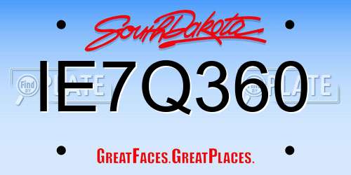 IE7Q360 South Dakota License Plate