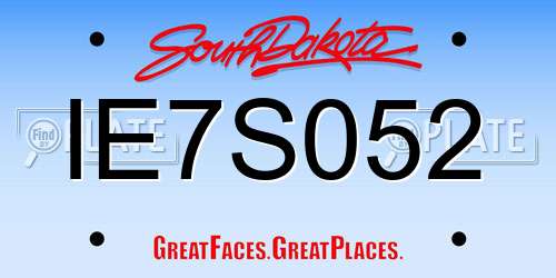 IE7S052 South Dakota License Plate