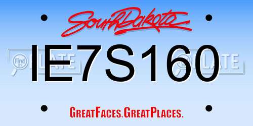 IE7S160 South Dakota License Plate