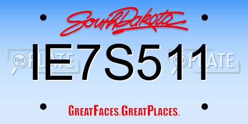 IE7S511 South Dakota License Plate