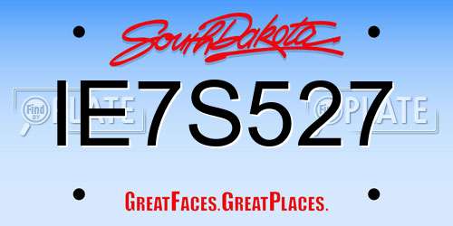 IE7S527 South Dakota License Plate