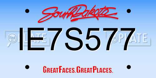 IE7S577 South Dakota License Plate