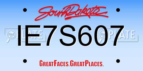 IE7S607 South Dakota License Plate