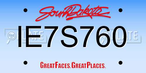 IE7S760 South Dakota License Plate