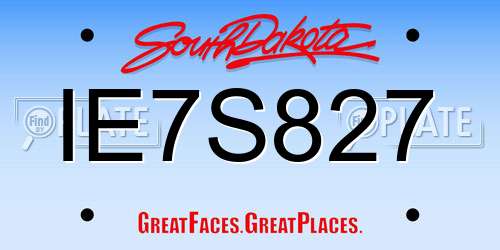 IE7S827 South Dakota License Plate