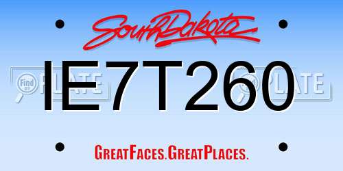 IE7T260 South Dakota License Plate
