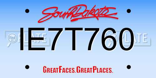 IE7T760 South Dakota License Plate