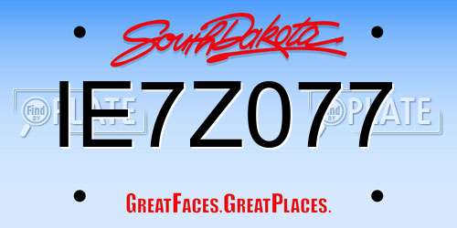 IE7Z077 South Dakota License Plate