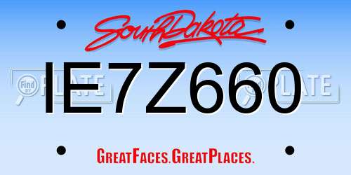 IE7Z660 South Dakota License Plate