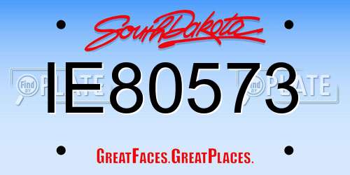 IE80573 South Dakota License Plate