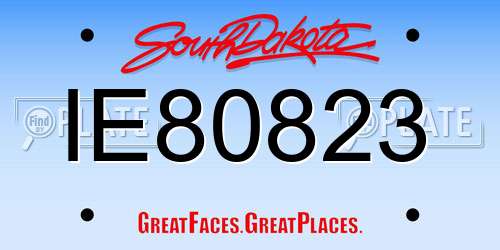 IE80823 South Dakota License Plate