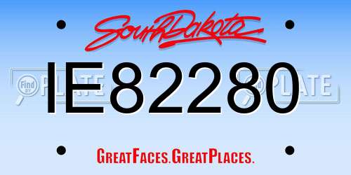 IE82280 South Dakota License Plate