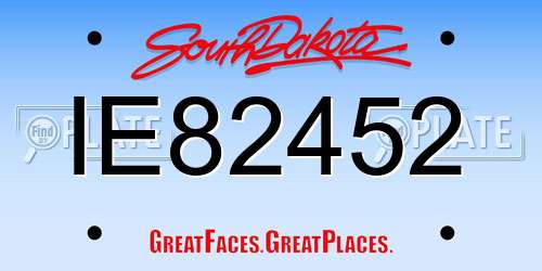 IE82452 South Dakota License Plate