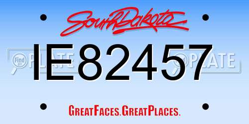 IE82457 South Dakota License Plate