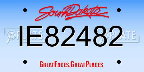 IE82482 South Dakota License Plate